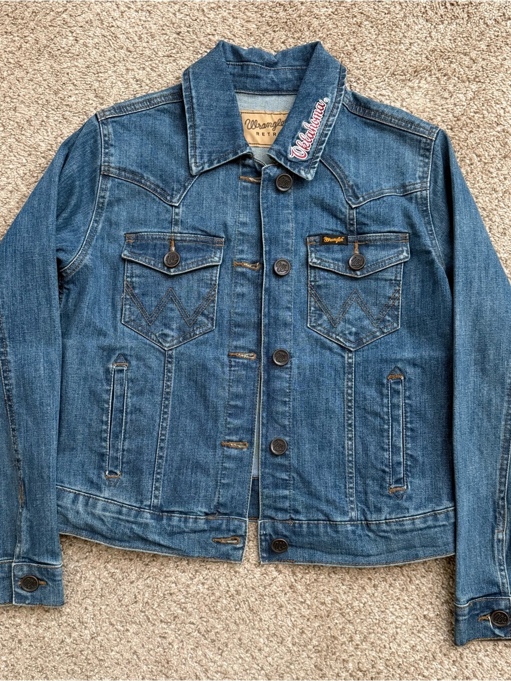 NWT Womens University of Oklahoma Sooners OU Denim Jean Jacket Size Small